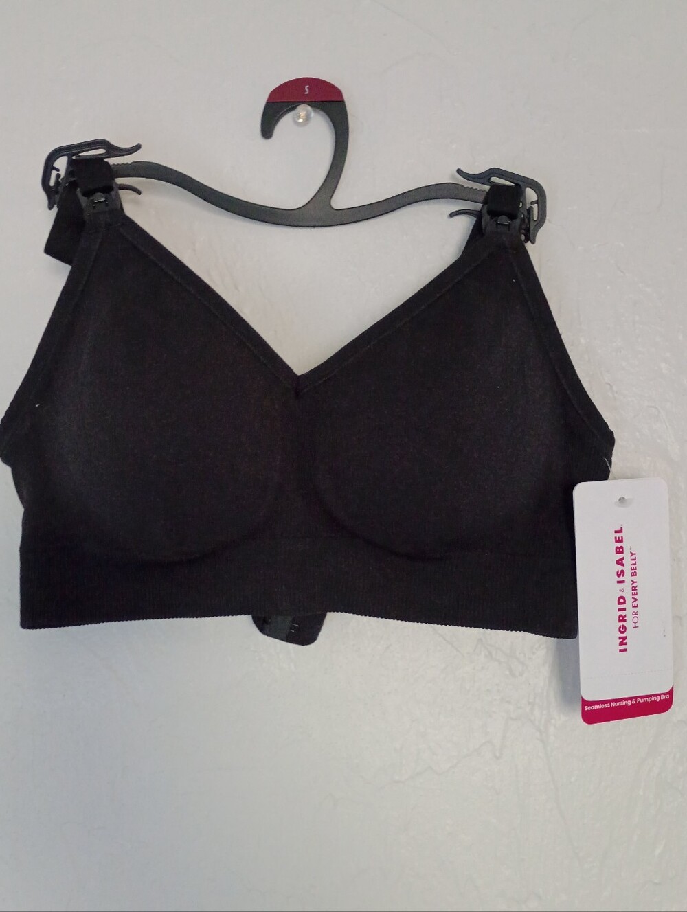 Ingrid & Isabel Seamless Black Nursing Bralette